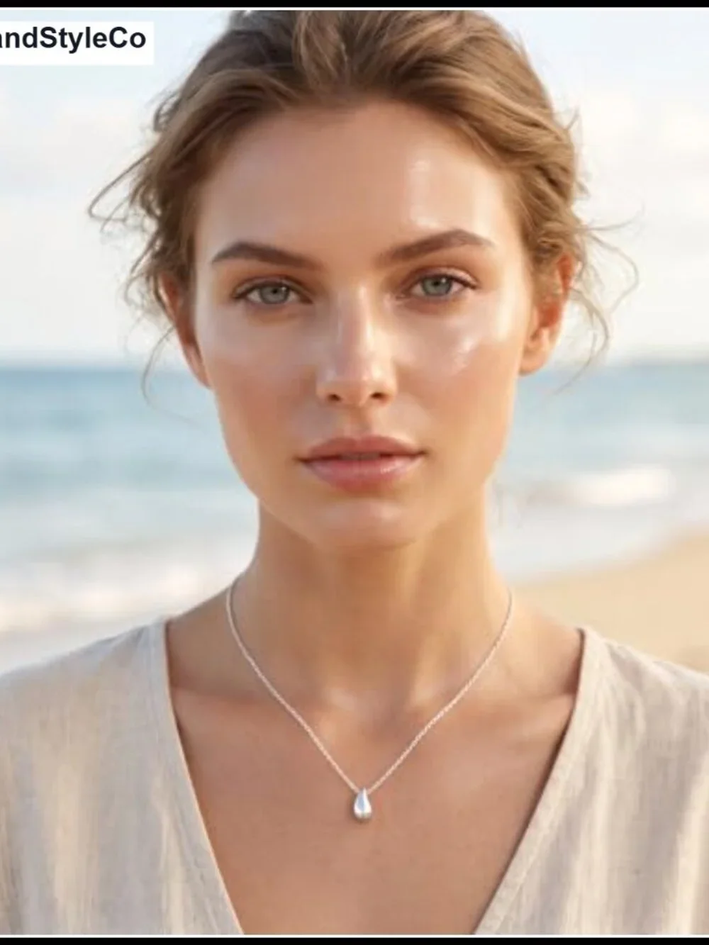 925 Sterling Silver Chunky Teardrop Choker Necklace for Women Teens Pear Pendant